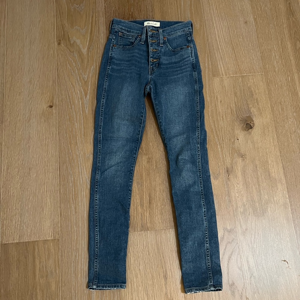 Madewell 10" High Rise Skinny Jeans Women's Size 23 Medium Wash Button Fly